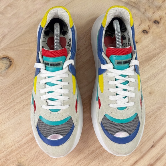 Love Moschino Scarpad Running 60 Sneakers Primary Multicolor Size 40 US 10 - Picture 4 of 11